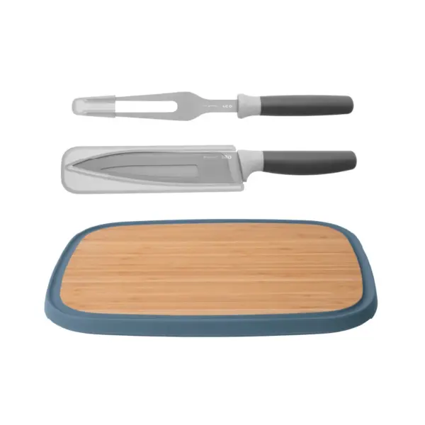 ชุดมีดหั่นอาหารสแตนเลสสตีลเคลือบ BergHOFF Non-Stick 2 ชิ้นพร้อมเขียงไผ่